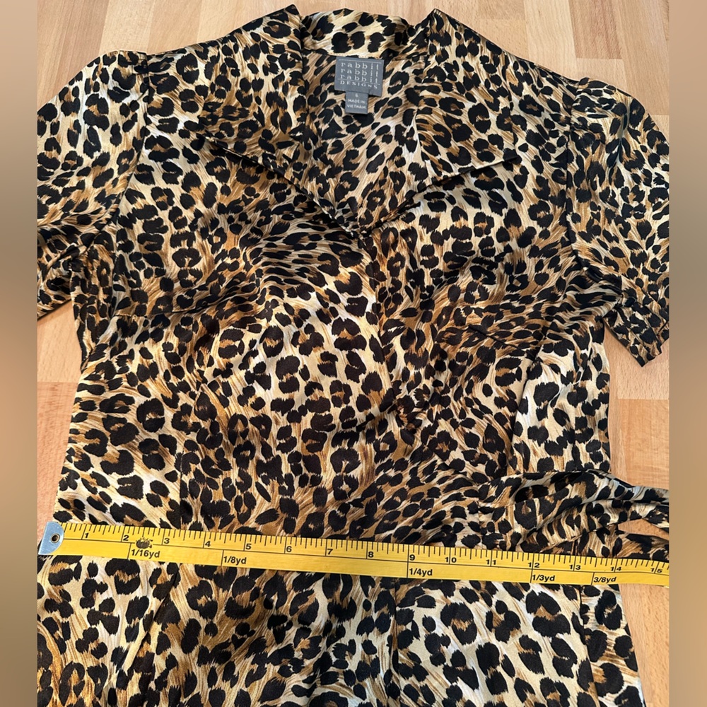 Vintage Rabbit Rabbit Rabbit Designs Leopard Print Wrap Dress - Picture 7 of 13